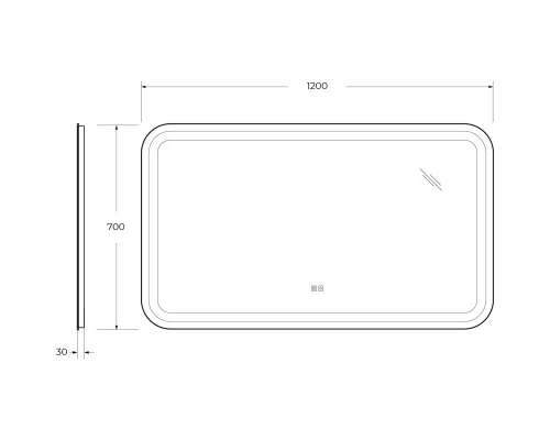 Зеркало 120x70 см Cezares Stylus CZR-SPC-STYLUS-1200-700-TCH-WARM