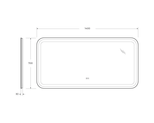 Зеркало 140x70 см Cezares Stylus CZR-SPC-STYLUS-1400-700-TCH-WARM