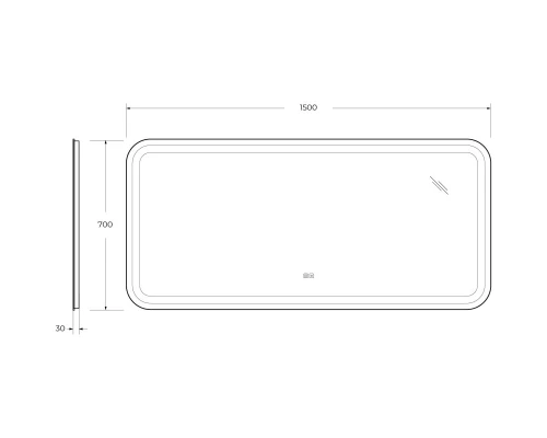 Зеркало 150x70 см Cezares Stylus CZR-SPC-STYLUS-1500-700-TCH-WARM