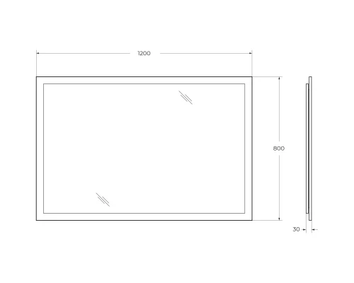 Зеркало 120x80 см белый глянец Cezares 45009