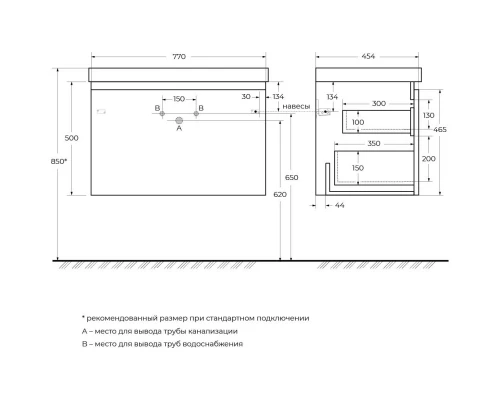 Тумба Bianco Lucido 77 см Cezares Giubileo GIUBILEO-800-1C-SO-BL