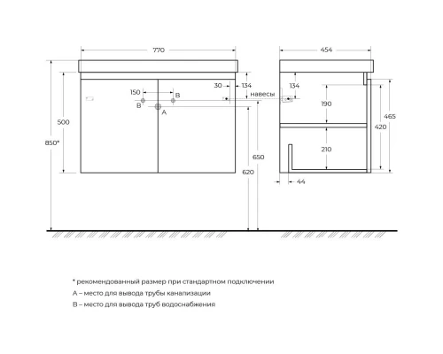 Тумба Bianco Lucido 77 см Cezares Giubileo GIUBILEO-800-2A-SC-BL