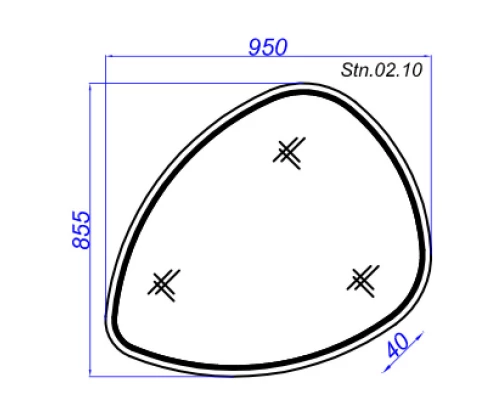 Зеркало 95x85,5 см Clarberg Stone Stn.02.10