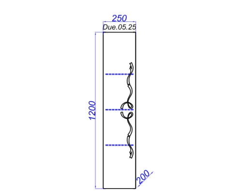 Пенал подвесной белый глянец Clarberg Due Amanti DUE0525W
