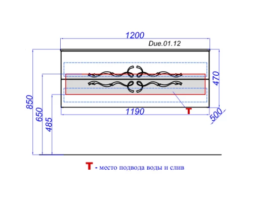Тумба черный глянец 119 см Clarberg Due Amanti DUE0112BLK