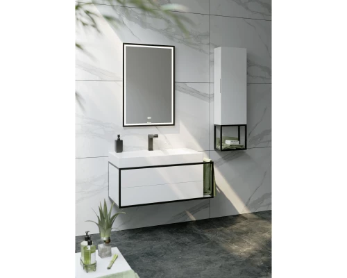 Зеркало 60x90 см белый глянец/черный Clarberg Logic LOG0206