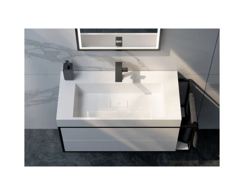 Зеркало 60x90 см белый глянец/черный Clarberg Logic LOG0206