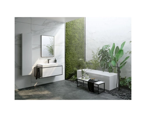 Тумба с раковиной белый глянец/черный 101,8 см Clarberg Logic LOG0110R + Tol.09.04.D