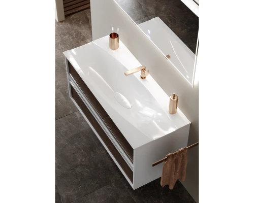 Комплект мебели белый глянец/крафт темный 120 см Clarberg Evolution EV0112CD + Pap.12.04.WG + GEN0212