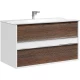 Тумба с раковиной белый глянец/крафт темный 100 см Clarberg Evolution EV0110CD + Pap.10.04.WG