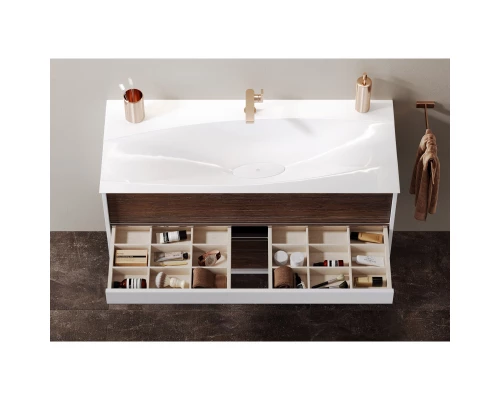 Комплект мебели белый глянец/крафт темный 100 см Clarberg Evolution EV0110CD + Pap.10.04.WG + GEN0210