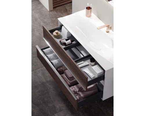 Комплект мебели белый глянец/крафт темный 100 см Clarberg Evolution EV0110CD + Pap.10.04.WG + GEN0210