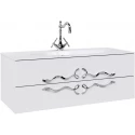 Тумба с раковиной белый глянец 120 см Clarberg Due Amanti DUE0112W + EL.12.04.D + DUER4CR
