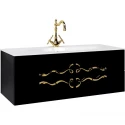 Тумба с раковиной черный глянец 120 см Clarberg Due Amanti DUE0112BLK + EL.12.04.D + DUER4GL