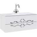 Тумба с раковиной белый глянец 100 см Clarberg Due Amanti DUE0110W + EL.10.04.D + DUER4CR