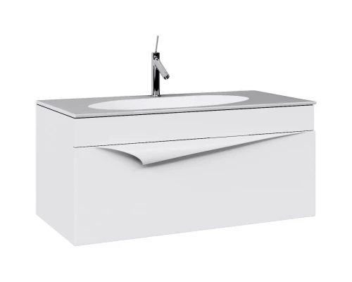 Тумба с раковиной белый матовый 100 см Clarberg Papyrus PAP0110 + EL.10.04.D