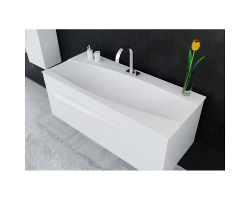 Комплект мебели белый матовый 100 см Clarberg Papyrus PAP0110 + Pap.10.04.WG + Dun.02.10/W