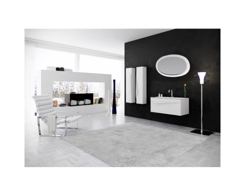 Комплект мебели белый матовый 100 см Clarberg Papyrus PAP0110 + Pap.10.04.WG + Dun.02.10/W