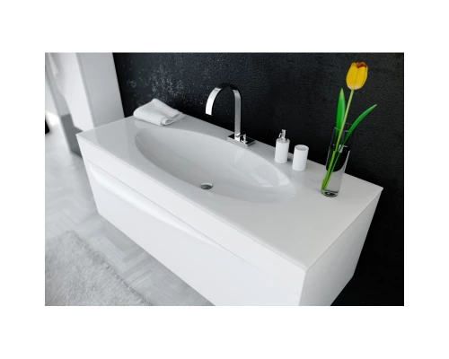 Комплект мебели белый матовый 120 см Clarberg Papyrus PAP0112 + EL.12.04.D + Dun.02.10/W