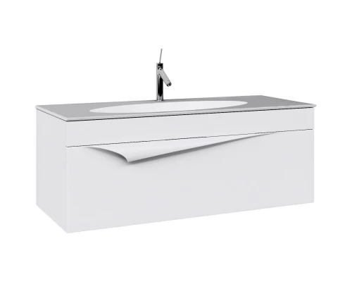 Комплект мебели белый матовый 120 см Clarberg Papyrus PAP0112 + EL.12.04.D + Pap.04.12/W