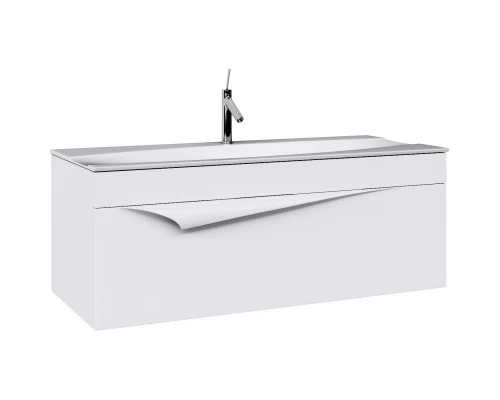 Тумба с раковиной белый матовый 120 см Clarberg Papyrus PAP0112 + Pap.12.04.DM