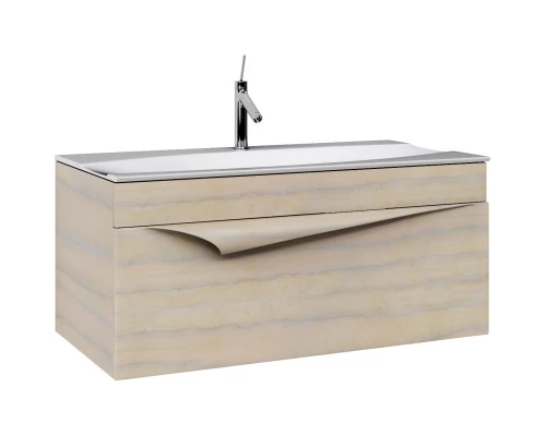 Комплект мебели светлое дерево 100 см Clarberg Papyrus Pap-w.01.10/LIGHT + Pap.10.04.WG + Pap-w.02.10/LIGHT