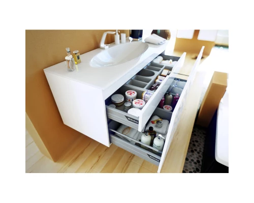 Комплект мебели белый глянец 100 см Clarberg Dune DUN0110 + EL.10.04.D + Dun.02.10/W