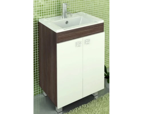 Тумба с раковиной дуб солсбери/белый глянец 60 см Comforty Рио 00003126983