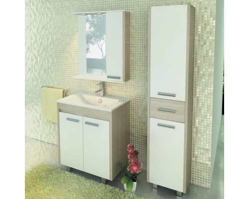 Тумба с раковиной сосна лоредо/белый глянец 75 см Comforty Тулуза 00003121660