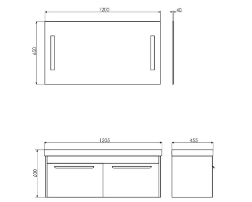 Тумба с раковиной сосна лоредо/белый глянец 120,5 см Comforty Твикс 00003126704