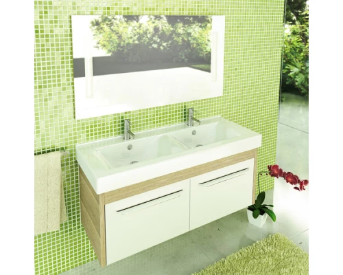 Тумба с раковиной сосна лоредо/белый глянец 120,5 см Comforty Твикс 00003126704