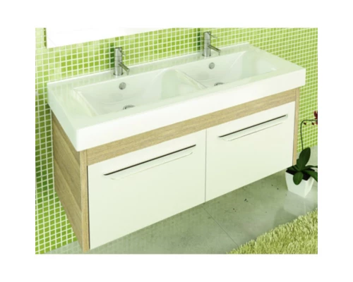 Тумба с раковиной сосна лоредо/белый глянец 120,5 см Comforty Твикс 00003126704