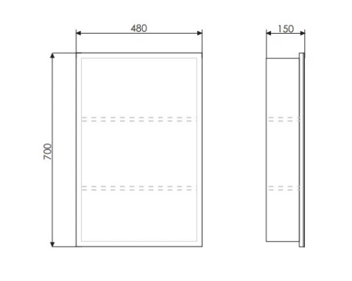 Зеркальный шкаф 48x70 см эбони светлый Comforty Диана 00003118243