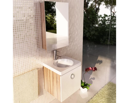 Зеркальный шкаф 48x70 см эбони светлый Comforty Диана 00003118243