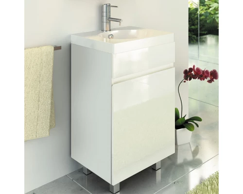 Тумба с раковиной белый глянец 49,5 см Comforty Астра 00003118245
