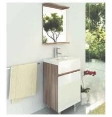 Тумба с раковиной белый глянец/эбони светлый 49,5 см Comforty Астра 00003118246