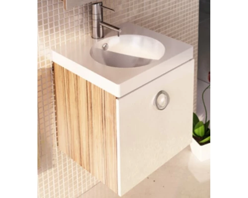 Тумба с раковиной белый глянец/эбони светлый 49,5 см Comforty Магнолия 00003118133