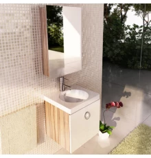 Тумба с раковиной белый глянец/эбони светлый 49,5 см Comforty Магнолия 00003118133