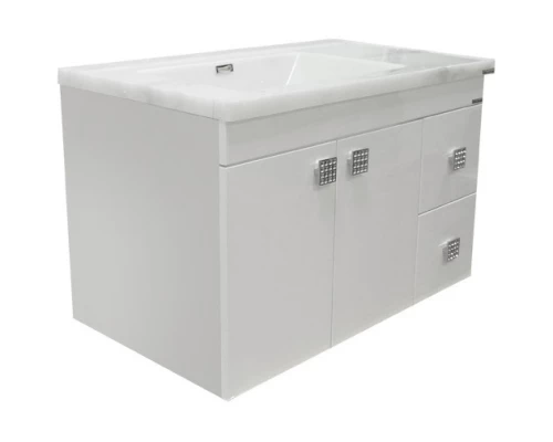 Тумба с раковиной белый глянец 90 см Comforty Аликанте 00003132621