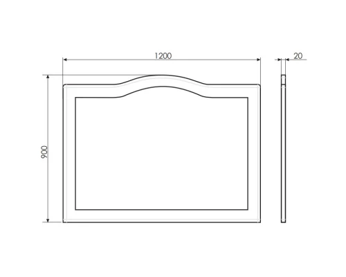 Зеркало 120x90 см белый глянец Comforty Монако 00003132225