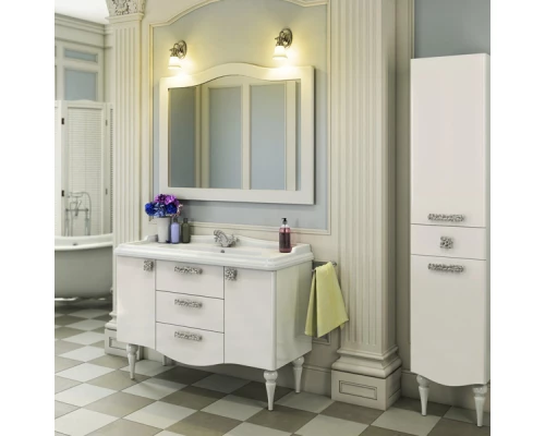 Зеркало 120x90 см белый глянец Comforty Монако 00003132225