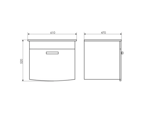 Тумба с раковиной белый глянец 60 см Comforty Лаура 00003129879