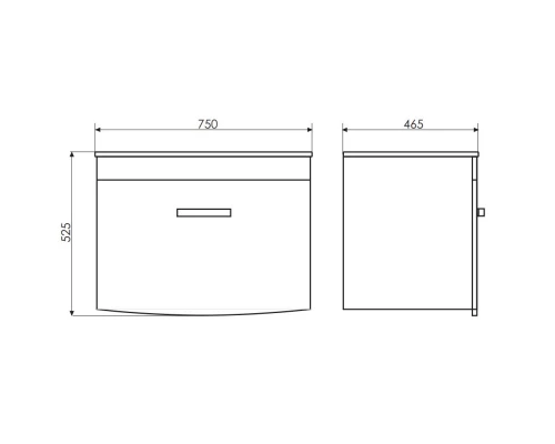 Тумба с раковиной белый глянец 75 см Comforty Лаура 00003120097