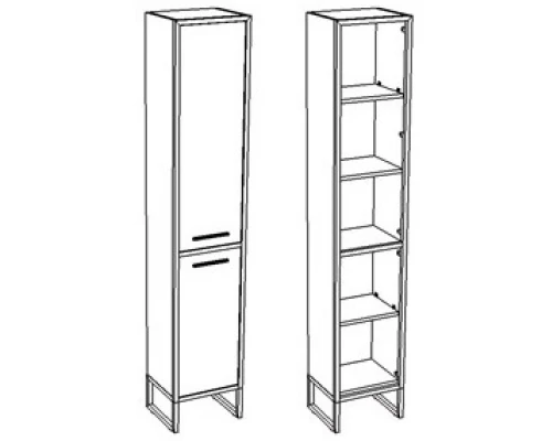 Пенал напольный арт/серый Corozo Айрон SD-00000388