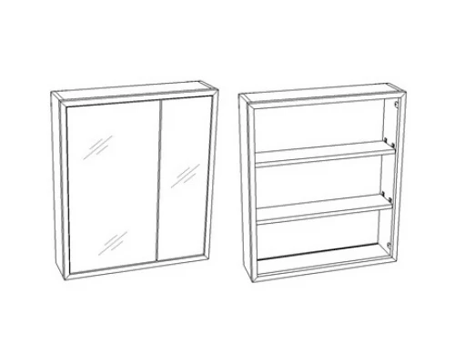 Зеркальный шкаф 60x70 см арт/серый Corozo Айрон SD-00000277