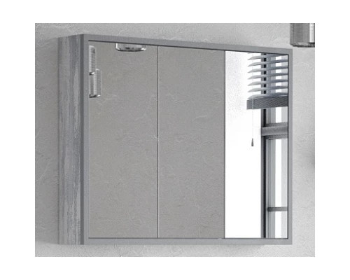 Зеркальный шкаф 90x70 см арт/серый Corozo Айрон SD-00000281