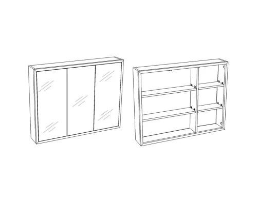 Зеркальный шкаф 90x70 см арт/серый Corozo Айрон SD-00000281