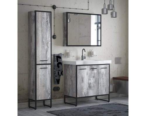 Пенал напольный антик/черный Corozo Айрон SD-00000387