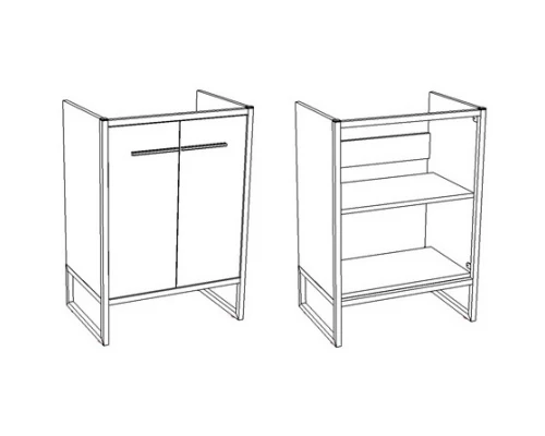 Пенал напольный белый глянец/черный Corozo Айрон SD-00000410