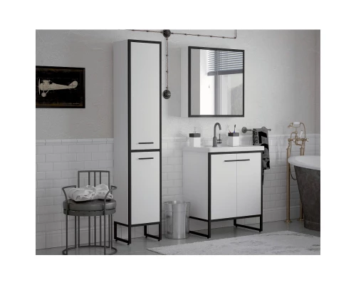 Тумба белый глянец/черный 56 см Corozo Айрон SD-00000399